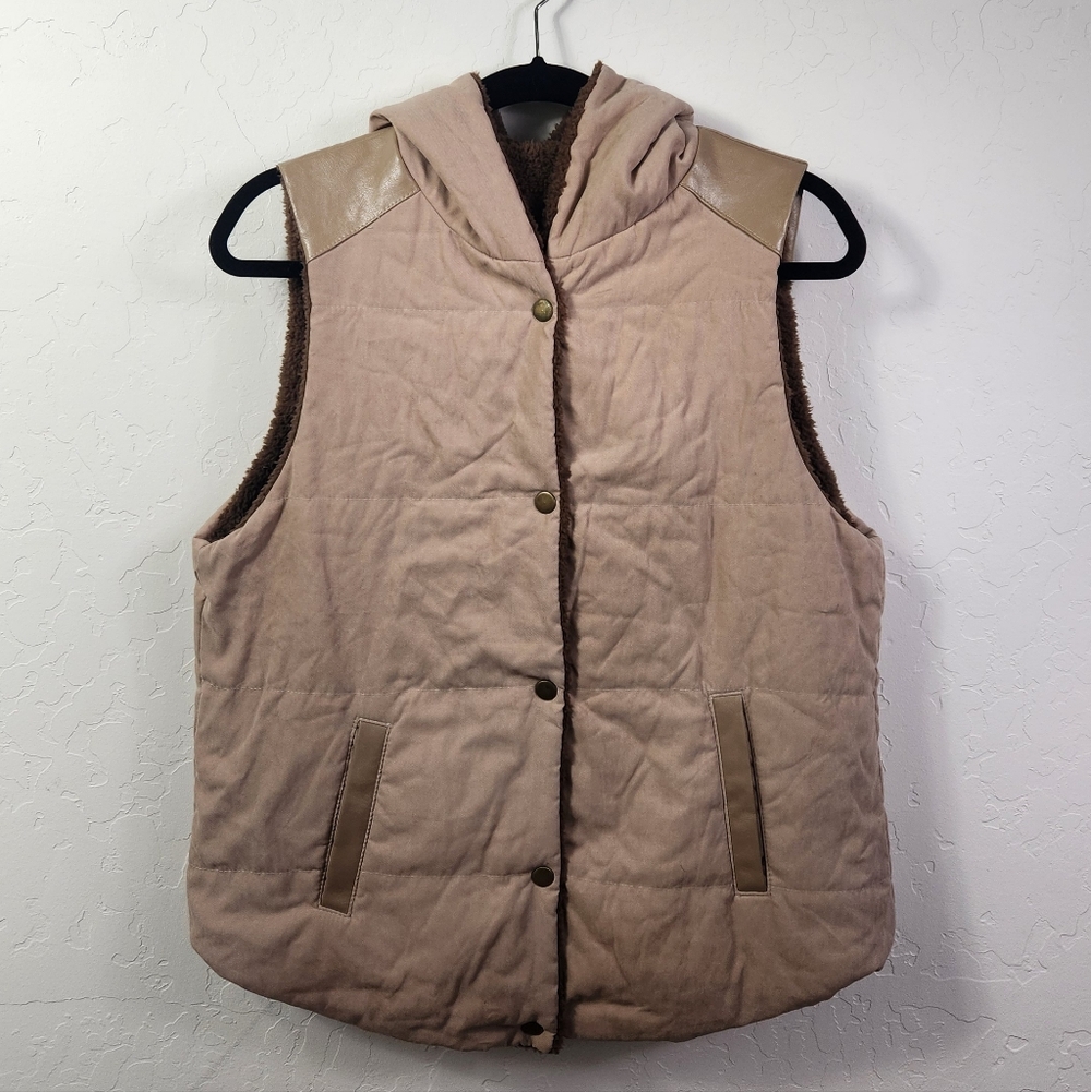 SHEIN || COMFY TAN HOODED VEST